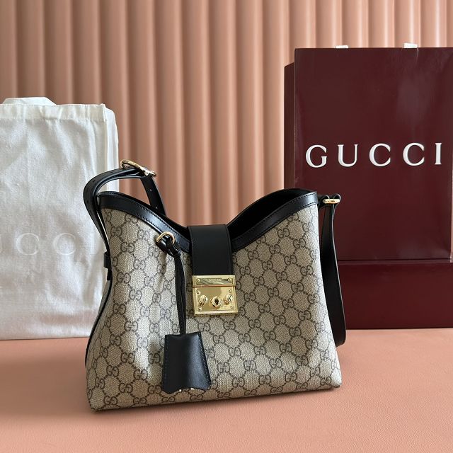 GG original fabric medium padlock shoulder bag 839021 black