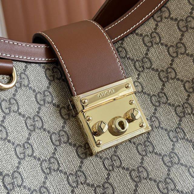 GG original fabric medium padlock shoulder bag 839021 brown