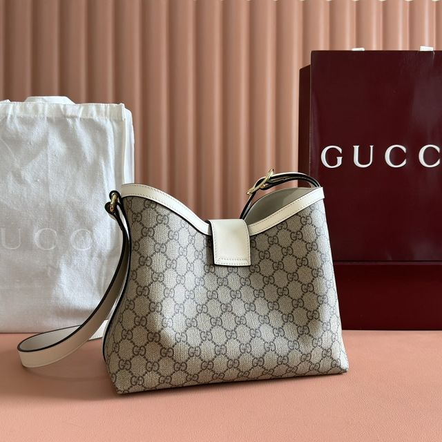 GG original fabric medium padlock shoulder bag 839021 white