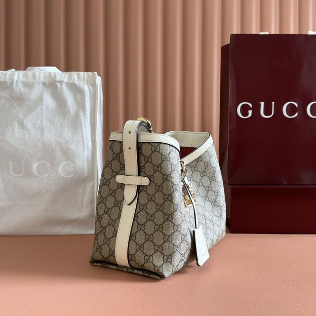 GG original fabric medium padlock shoulder bag 839021 white