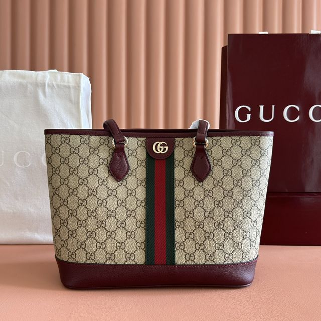 GG original fabric ophidia medium tote bag 836849 bordeaux