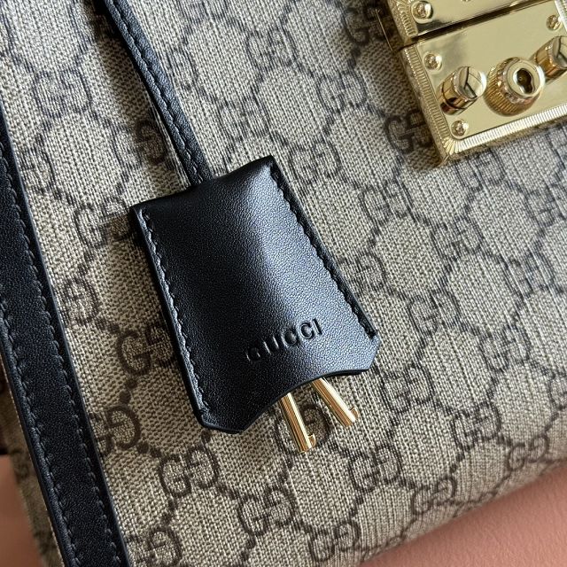 GG original fabric padlock large top handle bag 838991 black