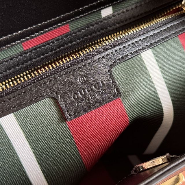 GG original fabric padlock large top handle bag 838991 black