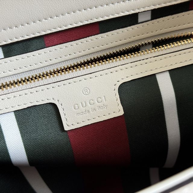 GG original fabric padlock large top handle bag 838991 white