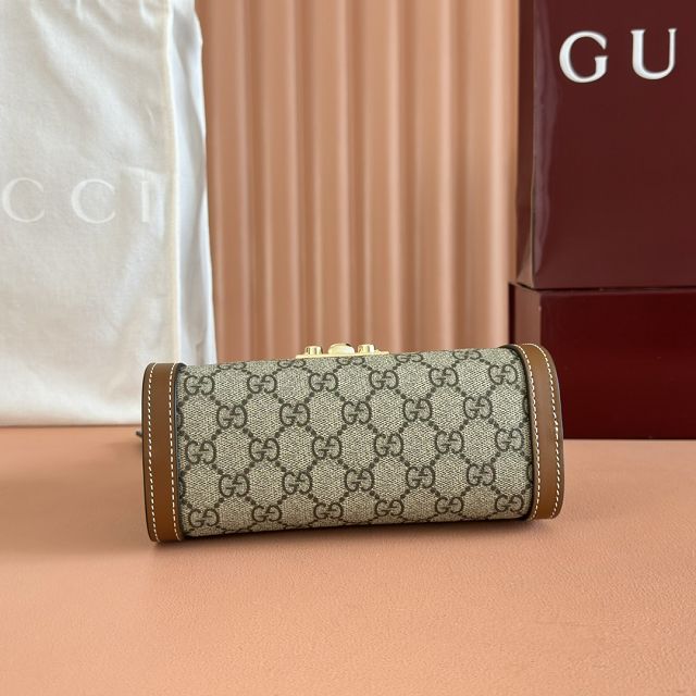 GG original fabric padlock small top handle bag 841653 brown