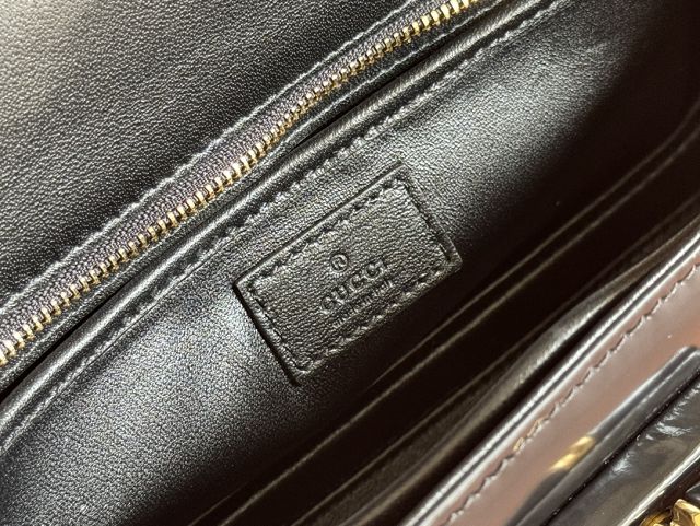 GG original calfskin bamboo diva medium bag 827750 black