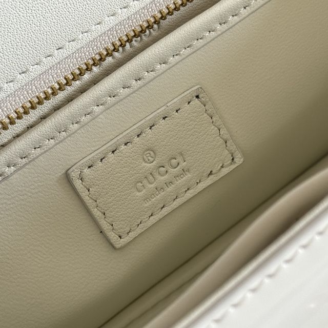 GG original calfskin bamboo diva medium bag 827750 white