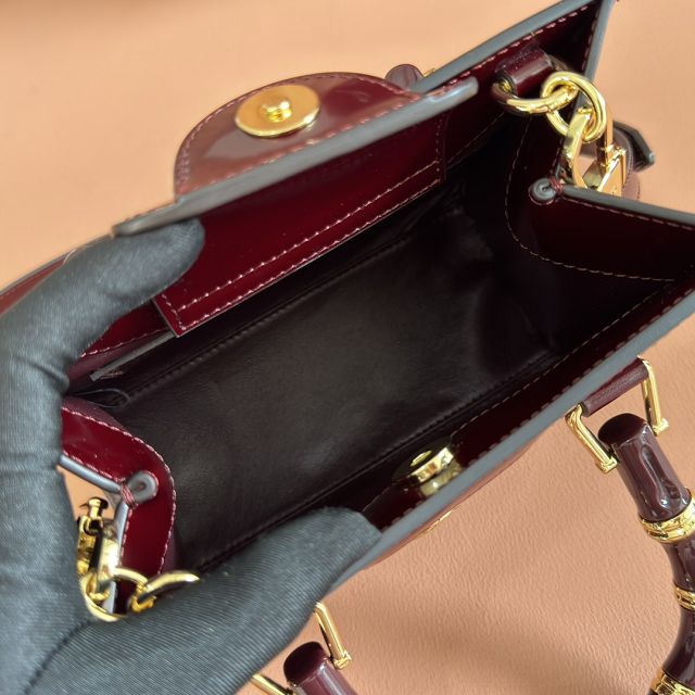 GG original calfskin diana small tote bag 832936 bordeaux