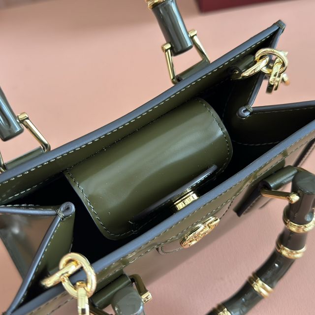 GG original calfskin diana small tote bag 832936 green