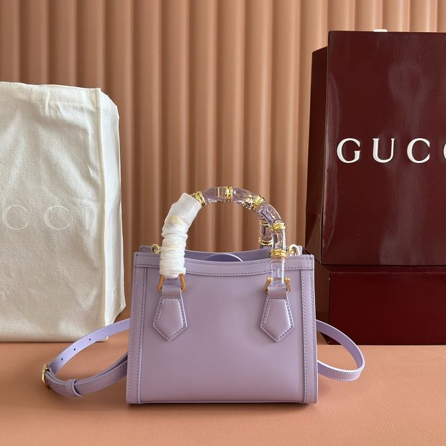 GG original calfskin diana small tote bag 832936 light purple