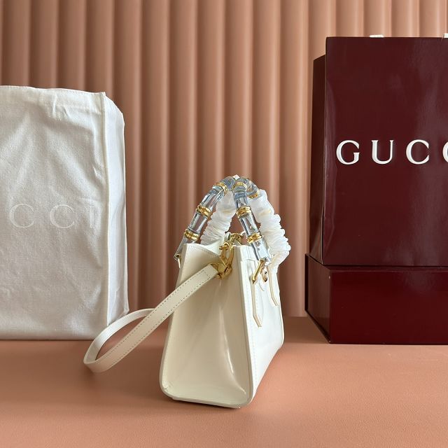 GG original calfskin diana small tote bag 832936 white