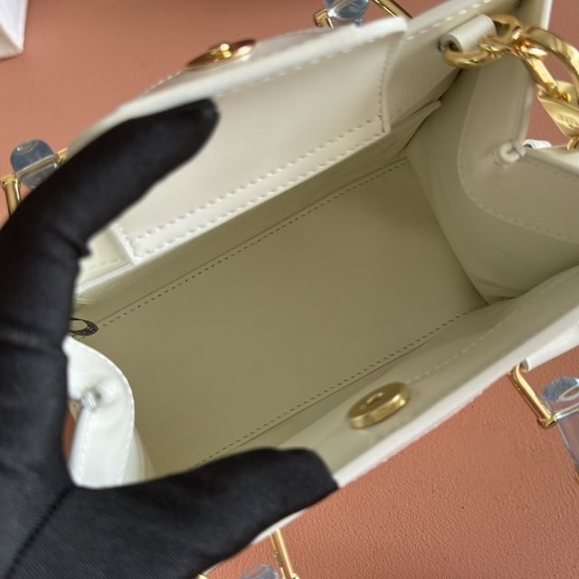 GG original calfskin diana small tote bag 832936 white