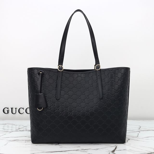 GG original calfskin emblem large tote bag 847455 black