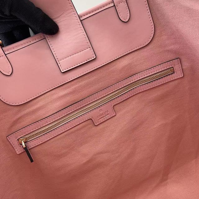 GG original calfskin emblem large tote bag 847455 pink