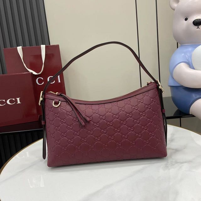 GG original calfskin emblem medium shoulder bag 847449 bordeaux