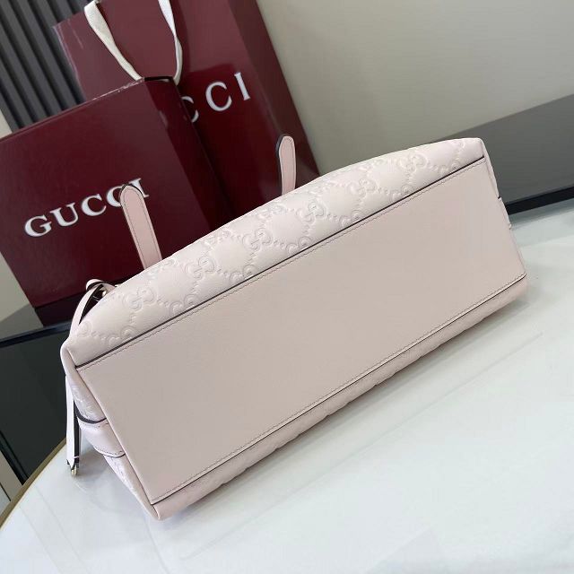 GG original calfskin emblem medium tote bag 847456 light pink