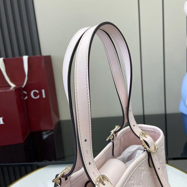 GG original calfskin emblem medium tote bag 847456 light pink
