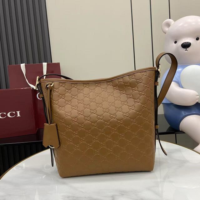 GG original calfskin emblem small shoulder bag 848881 brown