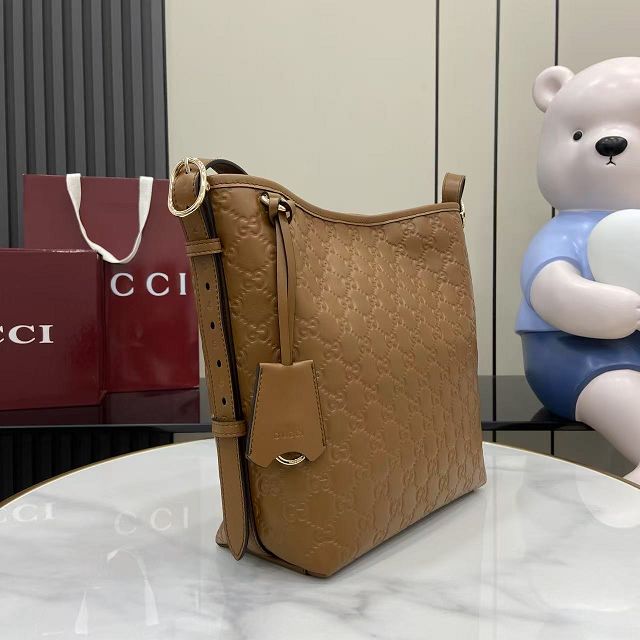 GG original calfskin emblem small shoulder bag 848881 brown