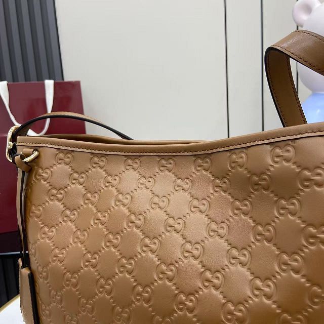 GG original calfskin emblem small shoulder bag 848881 brown