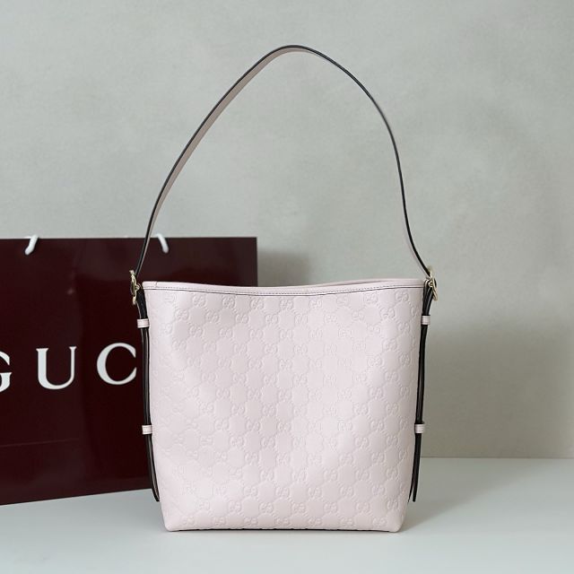 GG original calfskin emblem small shoulder bag 848881 light pink