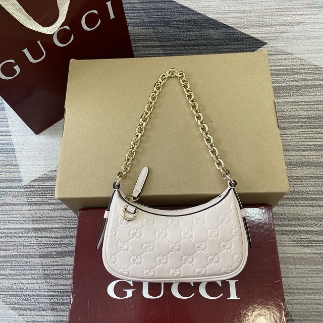 GG original calfskin emblem small shoulder bag 847091 light pink