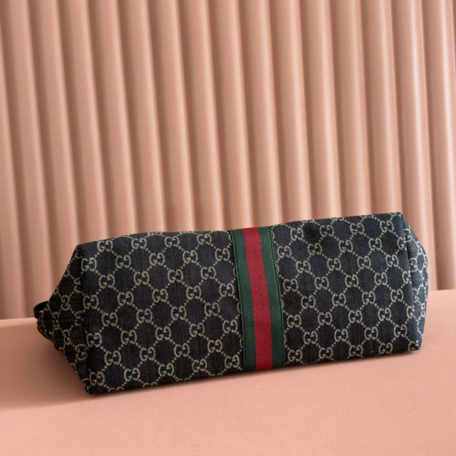 GG original denim giglio large tote bag 853971 black