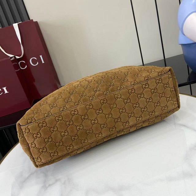 GG original suede calfskin beatrix medium tote bag 850926 brown