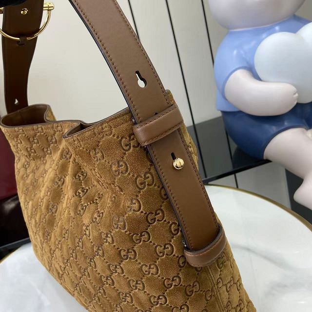 GG original suede calfskin beatrix medium tote bag 850926 brown
