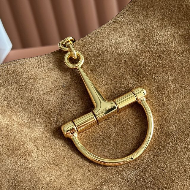 GG original suede calfskin softbit maxi shoulder bag 837466 brown