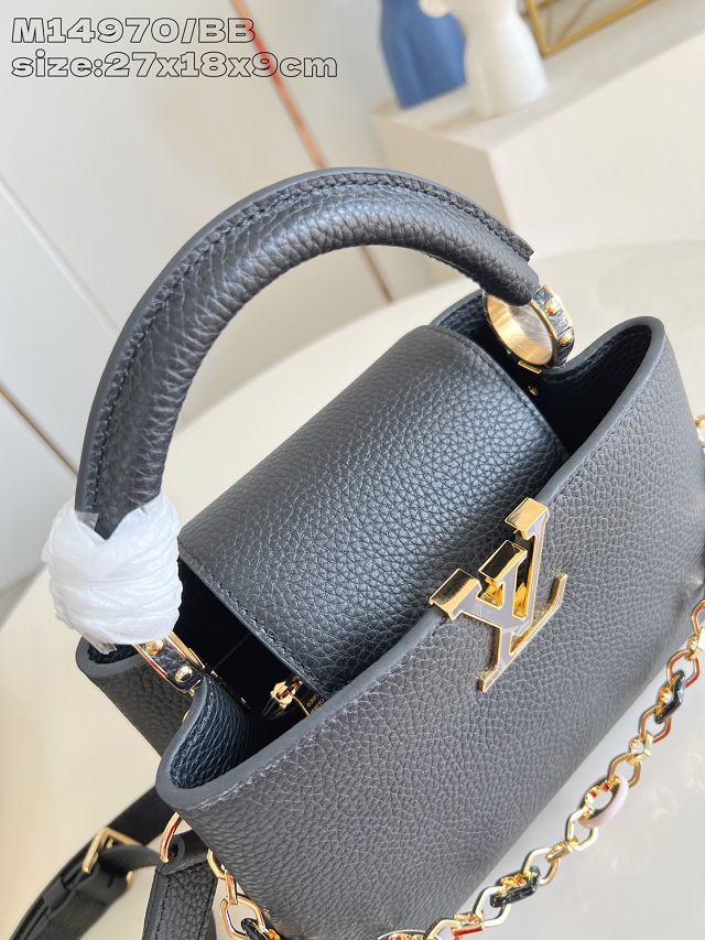 Louis vuitton original calfskin capucines BB handbag M14970 black