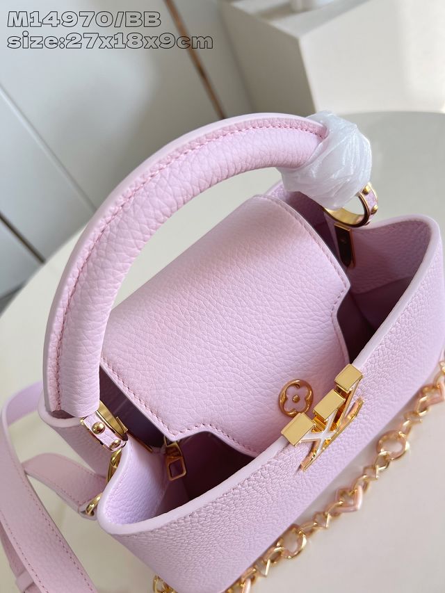 Louis vuitton original calfskin capucines BB handbag M14970 pink