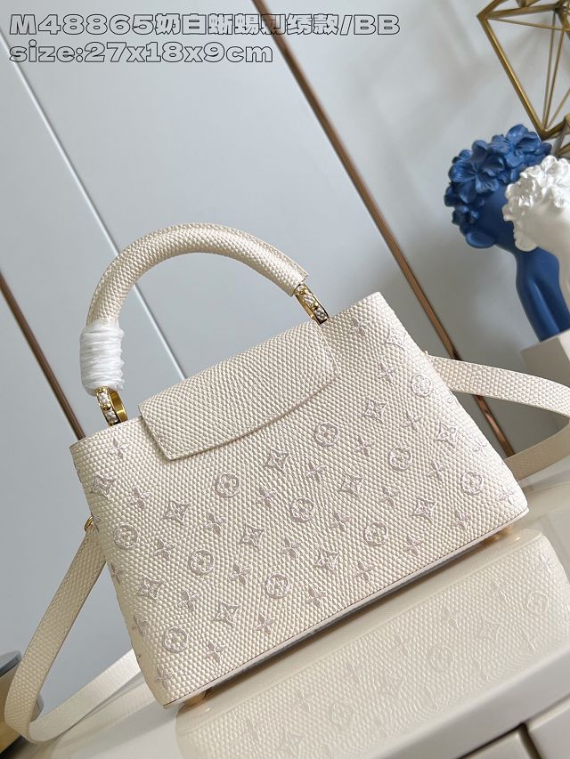 Louis vuitton original calfskin capucines BB handbag M25901 white