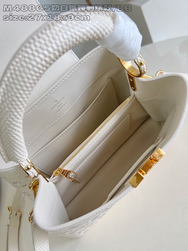 Louis vuitton original calfskin capucines BB handbag M25901 white