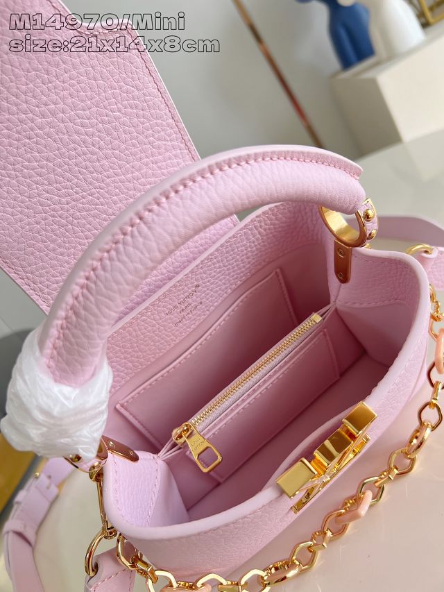 Louis vuitton original calfskin capucines mini handbag M14971 pink