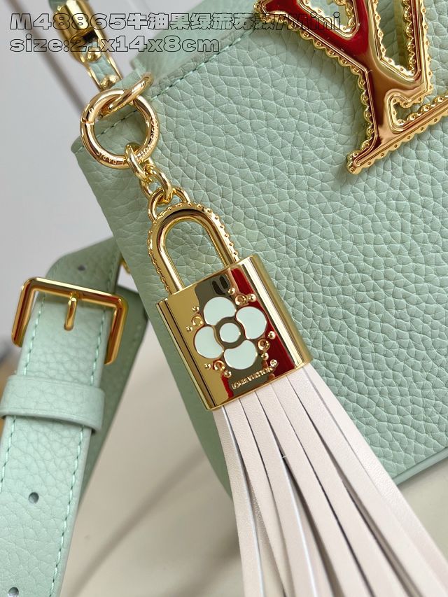 Louis vuitton original calfskin capucines mini handbag M15157 green