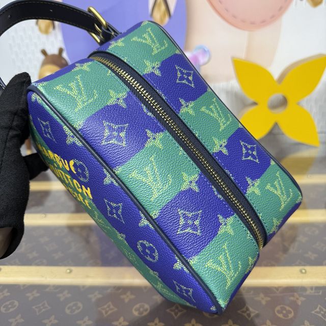 Louis vuitton original monogram canvas locker dopp kit M25902 blue&green