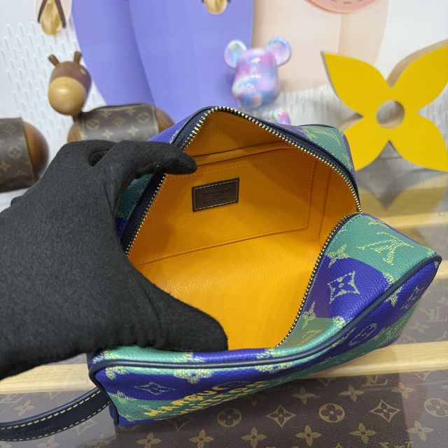 Louis vuitton original monogram canvas locker dopp kit M25902 blue&green