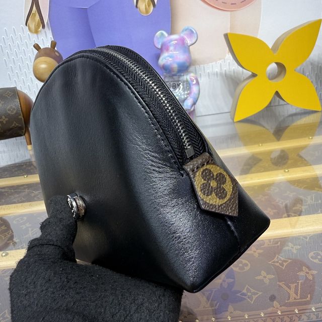 Louis vuitton original calfskin pochette cosmetique MM M15206 black