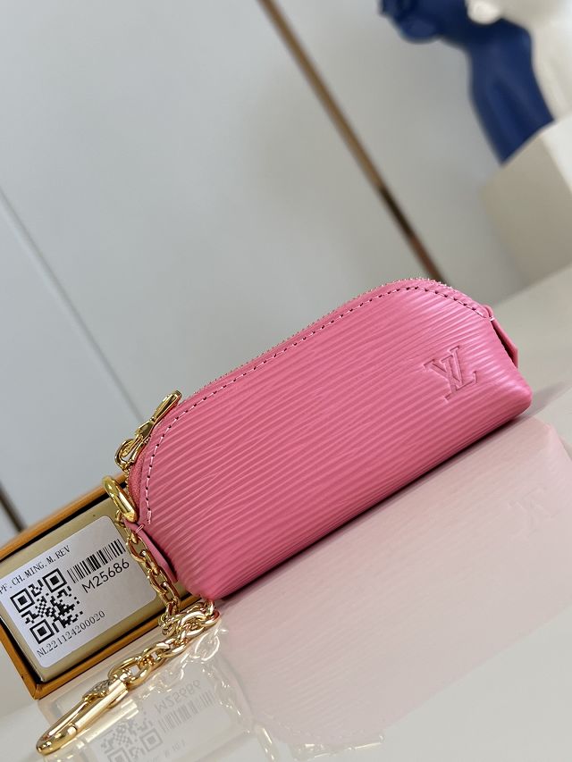 Louis vuitton original epi leather cosmetic lipstick pouch M25686 pink