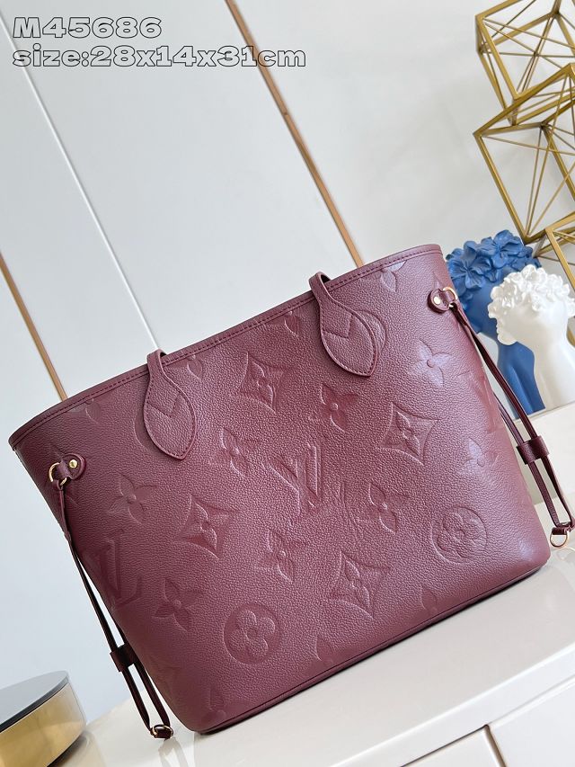 Louis vuitton original calfskin neverfull mm M25855 garnet