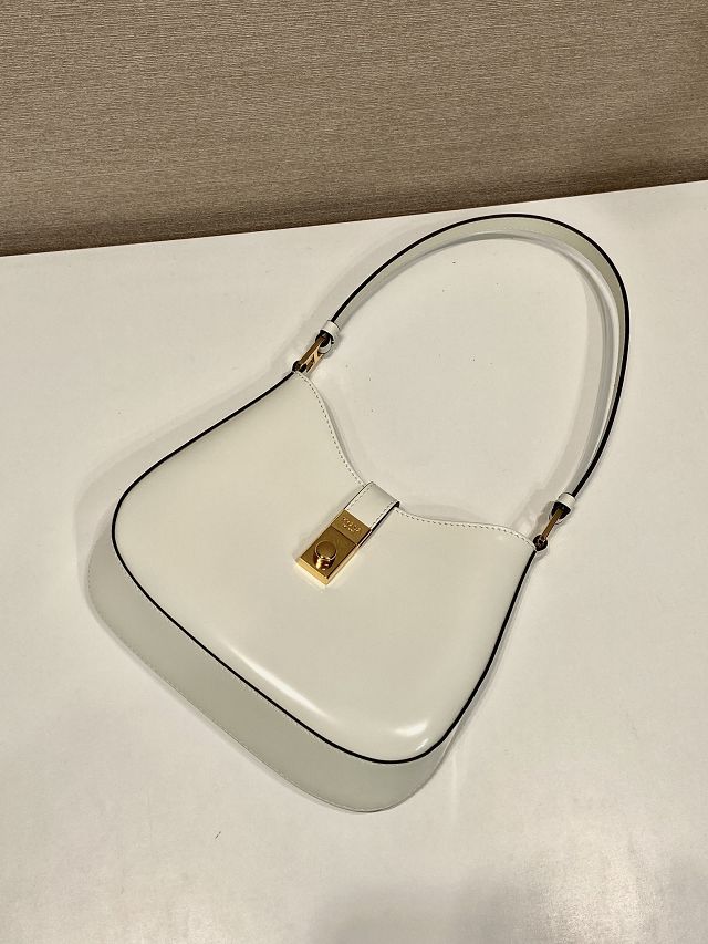 Prada original calfskin small cleo bag 1BC169A white