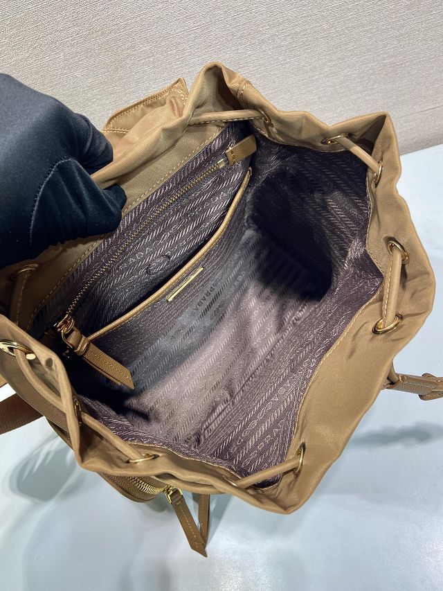 Prada original nylon medium backpack 1BZ081 brown