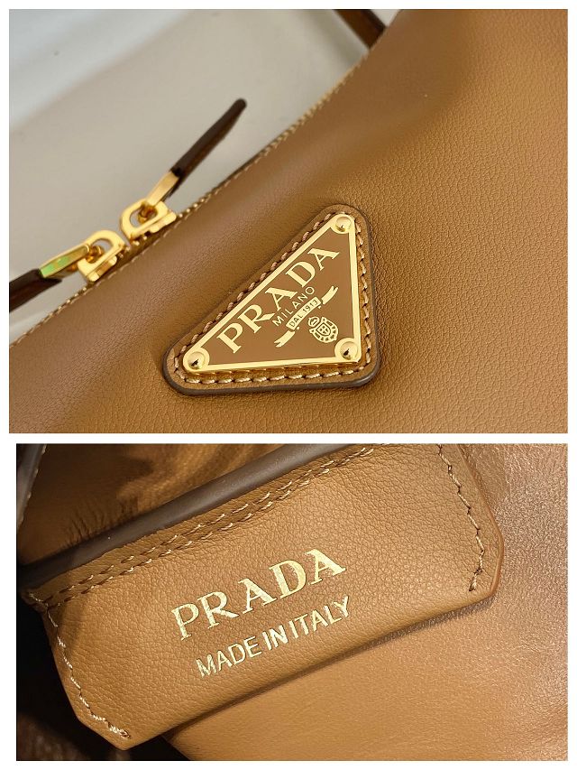 Prada original calfskin darling medium shoulder bag 1BA444 brown