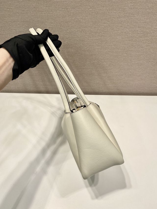 Prada original calfskin darling medium shoulder bag 1BA444 white