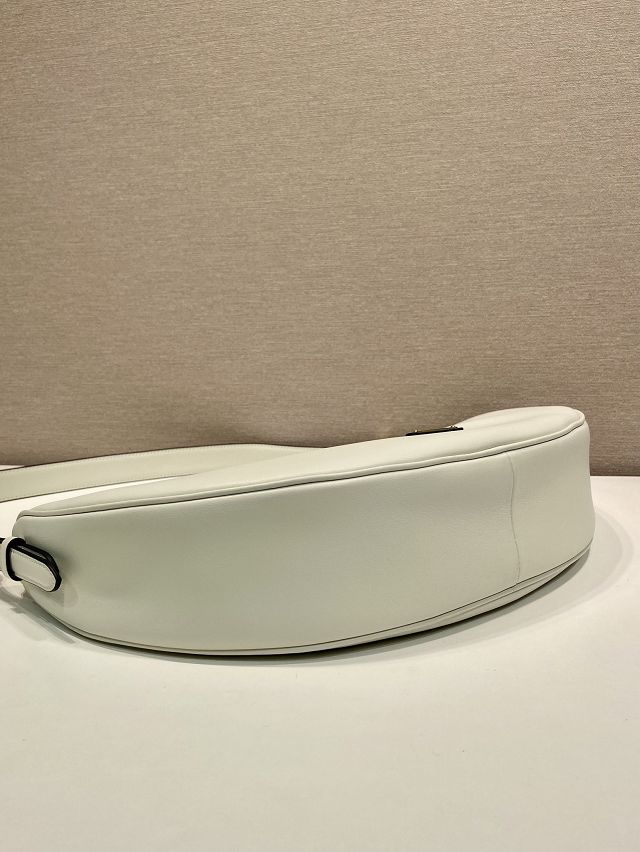 Prada original calfskin medium shoulder bag 1BC255 white