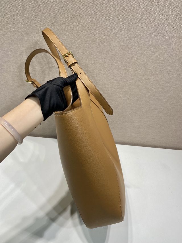 Prada original calfskin medium tote bag 1BG512 brown