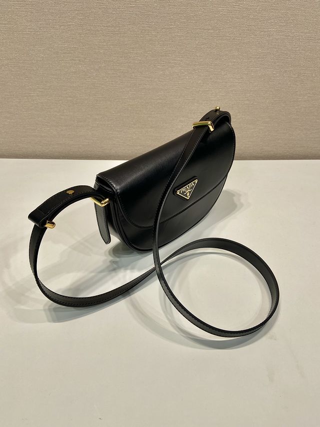 Prada original calfskin shoulder bag with flap 1BD365 black