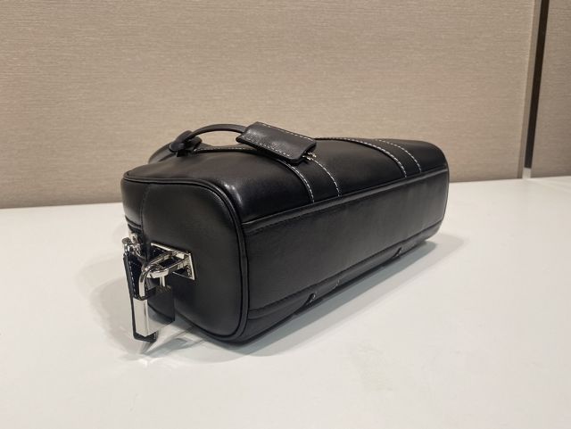Prada original calfskin small boston bag 1BA846 black