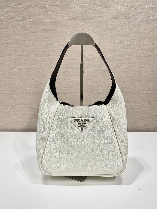 Prada original calfskin small tote bag 1BC127 white